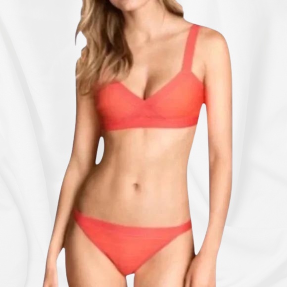 H&M Women's Bandage Bikini Top in Neon Orange￨Size US 6 - Picture 1 of 14